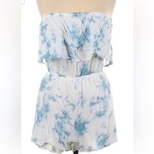 Blue and white flow romper, le lis, size small